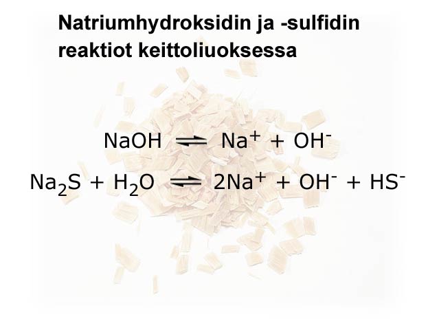 Natriumhydroksidin ja natriumsulfidin reaktioyhtälöt (Prowledge, UPM)